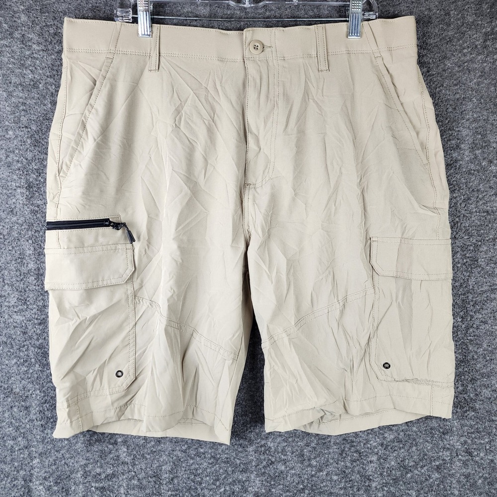 Iron Cargo Shorts Mens 38 I427149S Khaki Performance Outdoor EUC